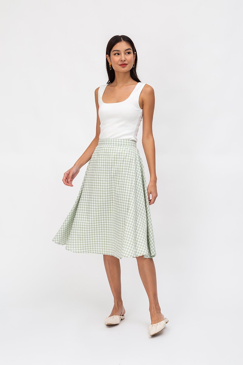TAYLIE GINGHAM CIRCLE SKIRT