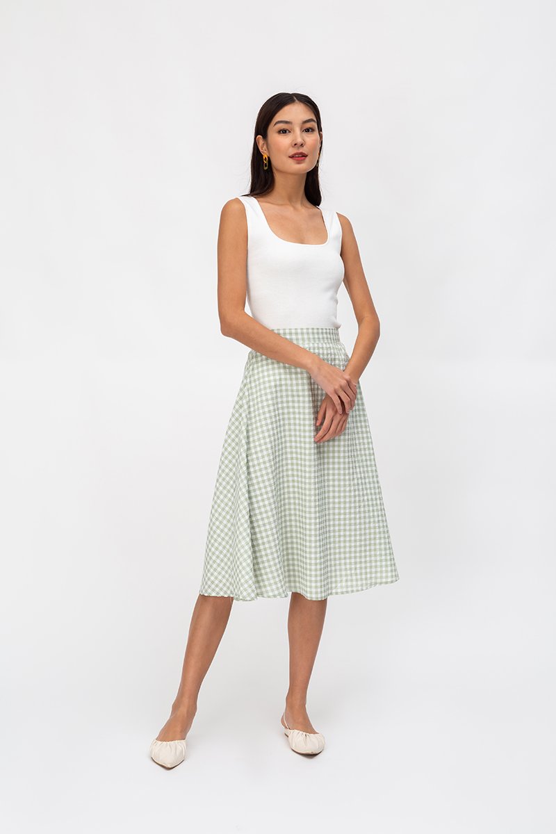 TAYLIE GINGHAM CIRCLE SKIRT