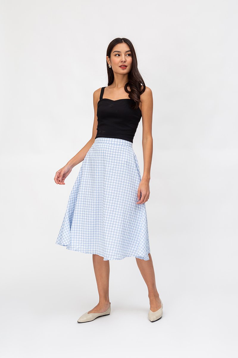 TAYLIE GINGHAM CIRCLE SKIRT