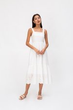 MIKAYLA EYELET MIDI DRESS