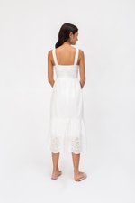 MIKAYLA EYELET MIDI DRESS