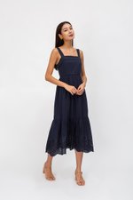 MIKAYLA EYELET MIDI DRESS