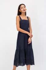MIKAYLA EYELET MIDI DRESS