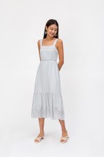 MIKAYLA EYELET MIDI DRESS