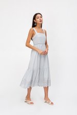 MIKAYLA EYELET MIDI DRESS