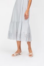 MIKAYLA EYELET MIDI DRESS