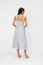 MIKAYLA EYELET MIDI DRESS