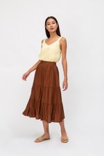 SANDY TIERED MIDI SKIRT