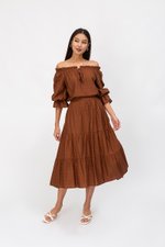 SANDY TIERED MIDI SKIRT