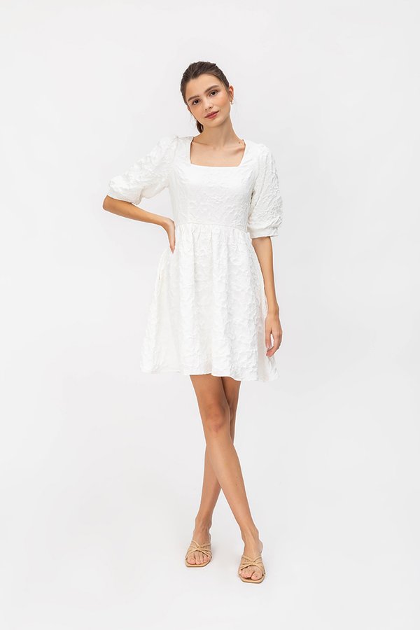 CINDIE JACQUARD FIT & FLARE DRESS