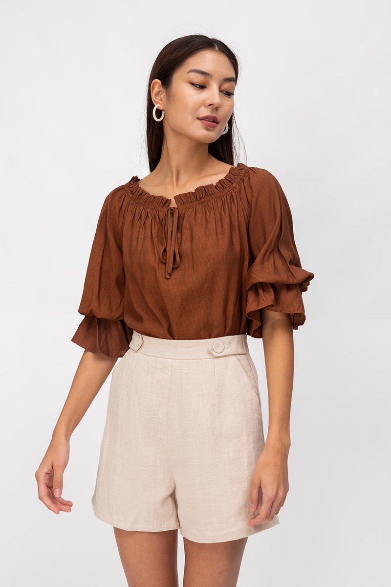 RUBY OFFSHOULDER BALLOON SLEEVE TOP