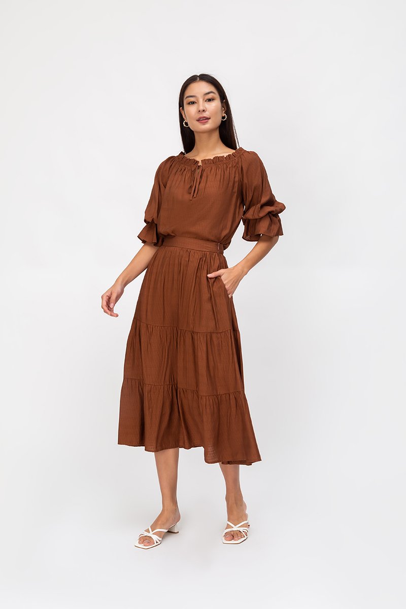RUBY OFFSHOULDER BALLOON SLEEVE TOP