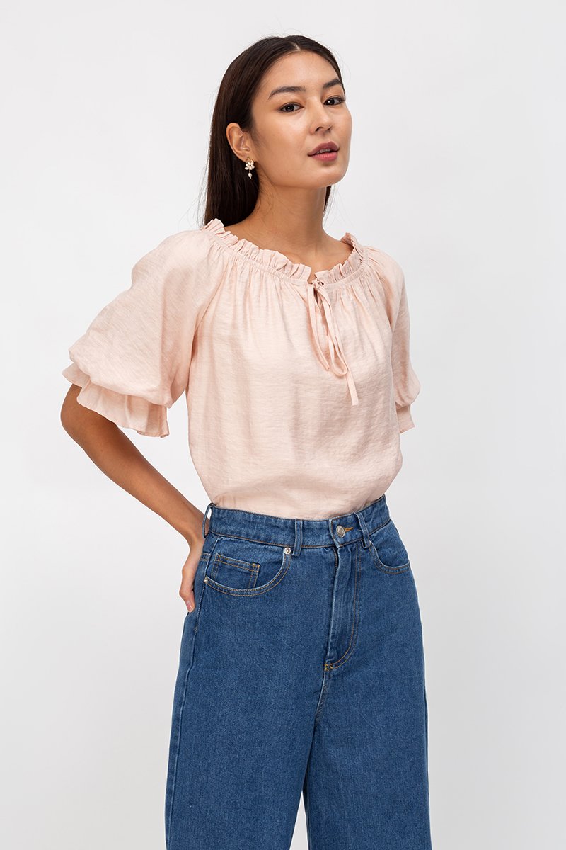RUBY OFFSHOULDER BALLOON SLEEVE TOP