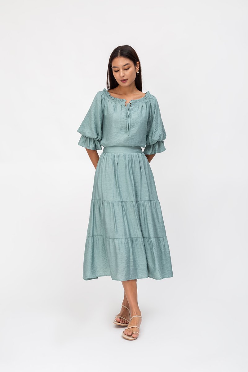 RUBY OFFSHOULDER BALLOON SLEEVE TOP