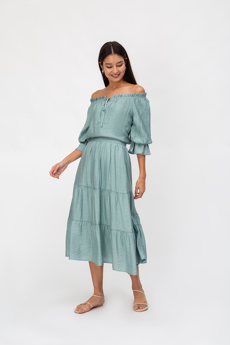 RUBY OFFSHOULDER BALLOON SLEEVE TOP
