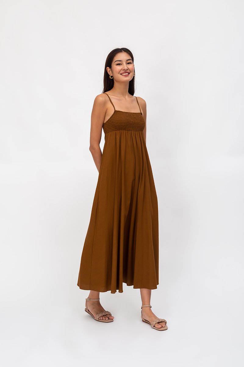 CECILIA SMOCKED MAXI DRESS