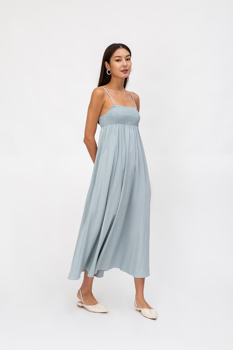 CECILIA SMOCKED MAXI DRESS