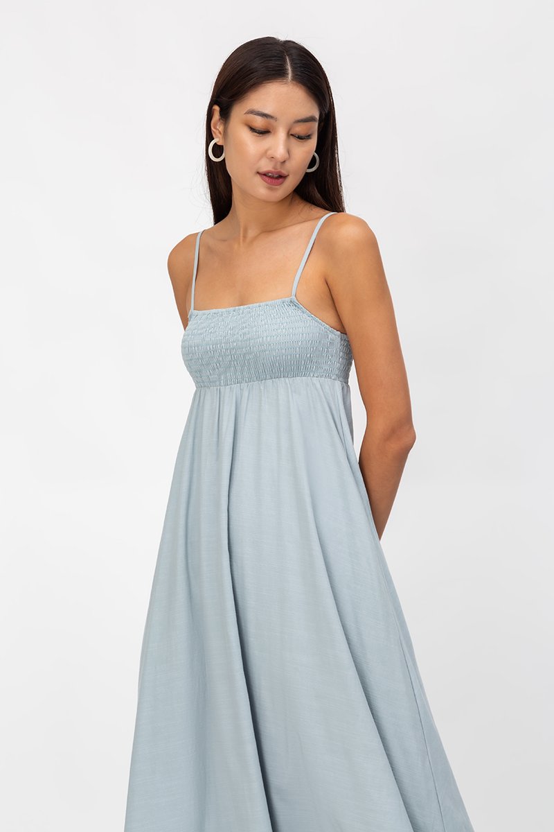 CECILIA SMOCKED MAXI DRESS