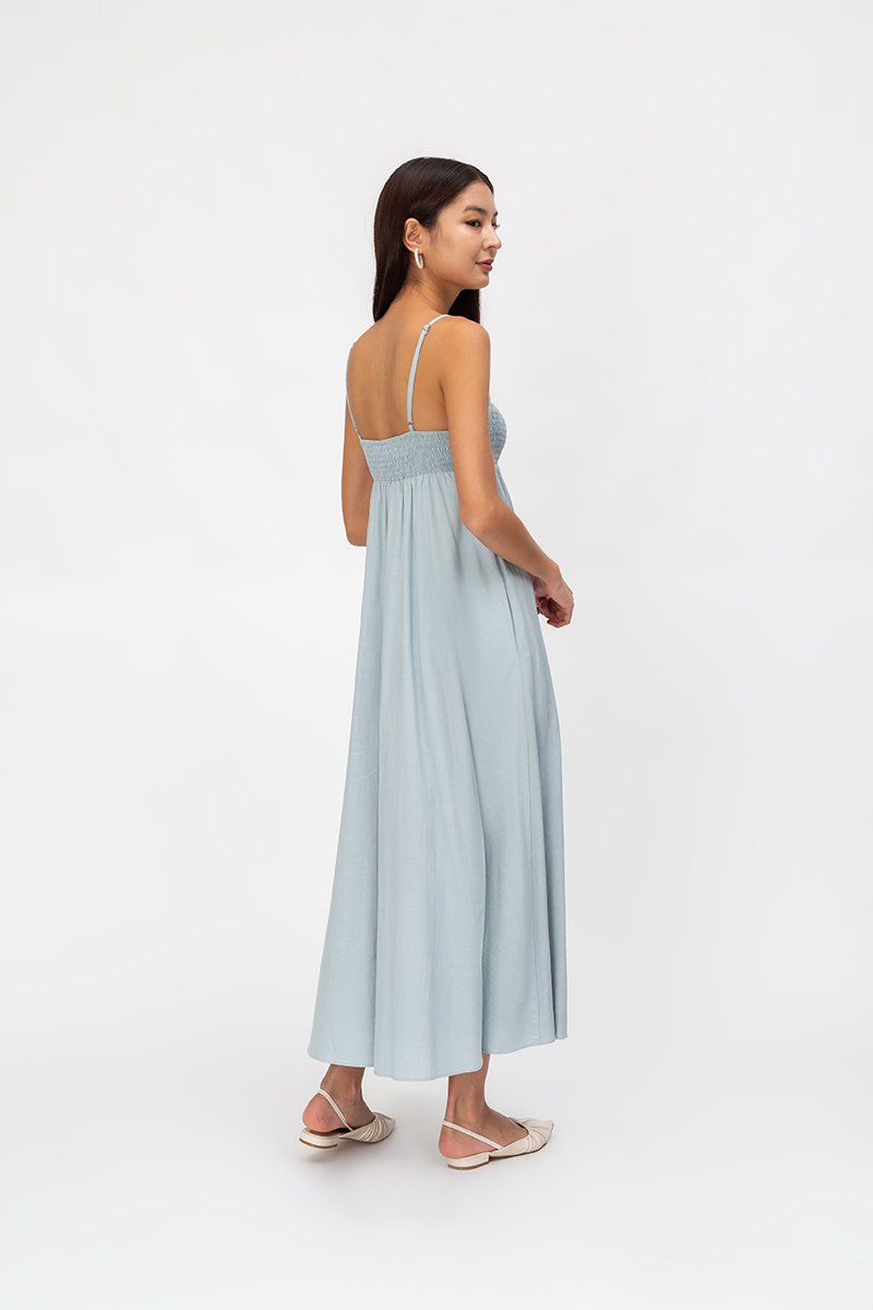 CECILIA SMOCKED MAXI DRESS