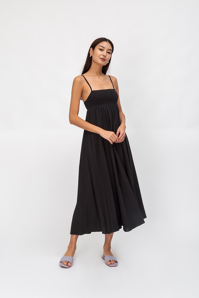 CECILIA SMOCKED MAXI DRESS