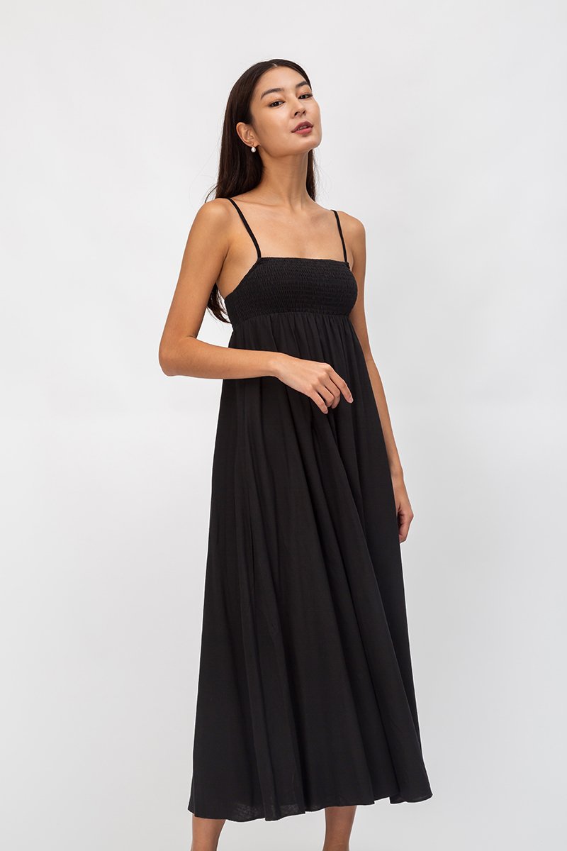 CECILIA SMOCKED MAXI DRESS