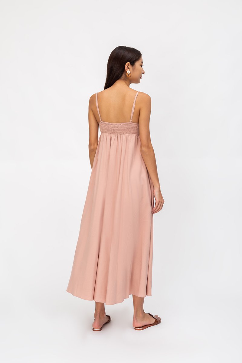 CECILIA SMOCKED MAXI DRESS