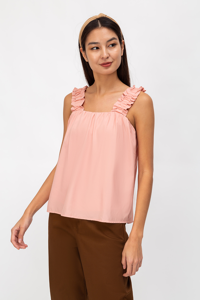 AYLIN RUCHED STRAPS TOP