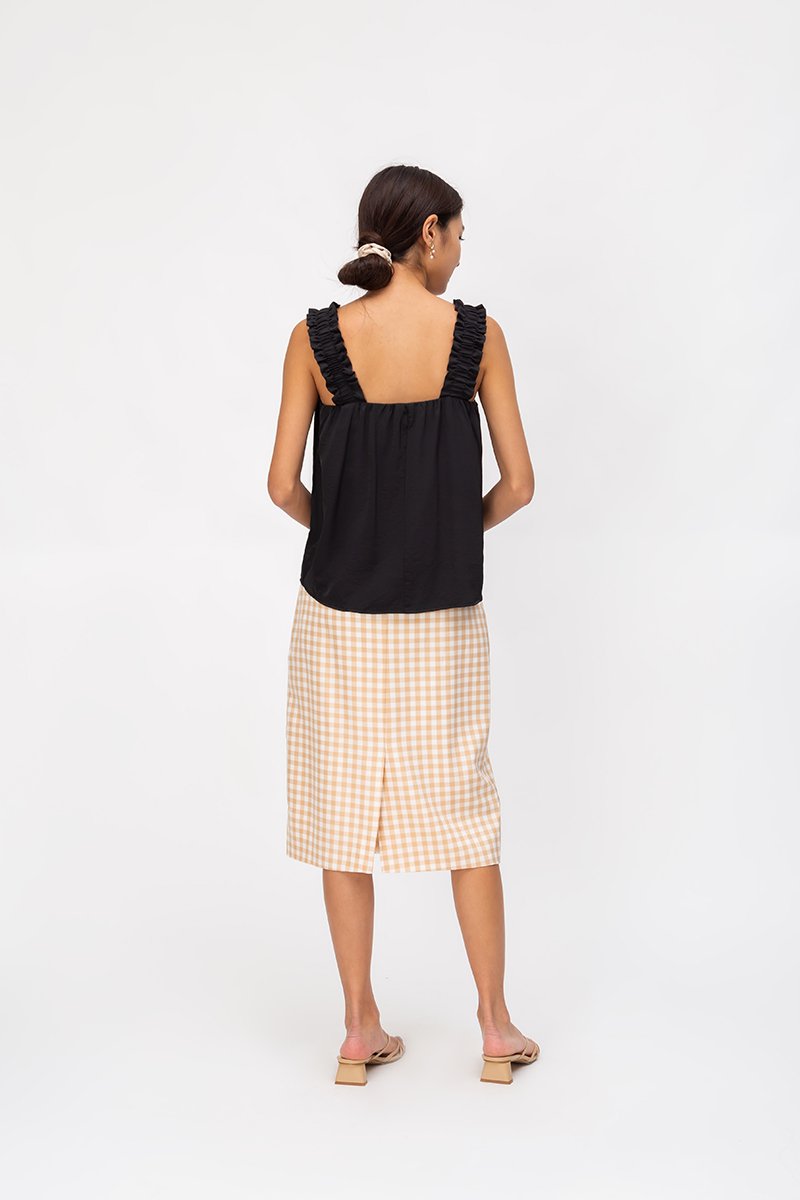 AYLIN RUCHED STRAPS TOP