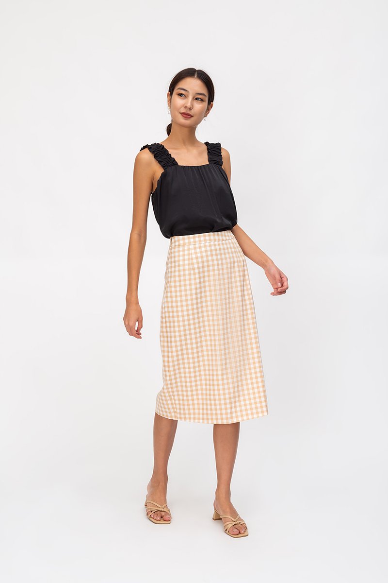 AYLIN RUCHED STRAPS TOP