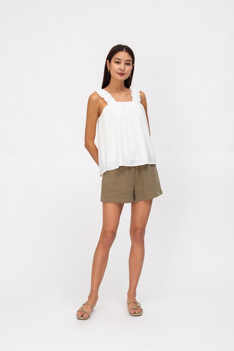 AYLIN RUCHED STRAPS TOP