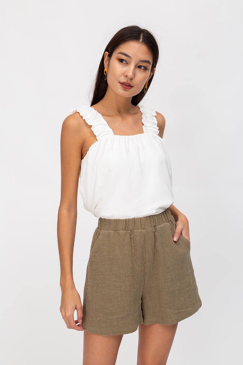 AYLIN RUCHED STRAPS TOP