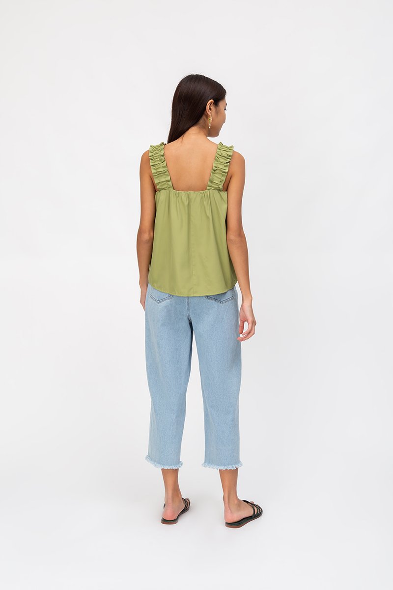 AYLIN RUCHED STRAPS TOP