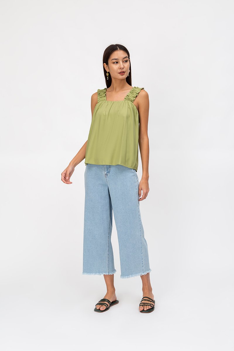 AYLIN RUCHED STRAPS TOP