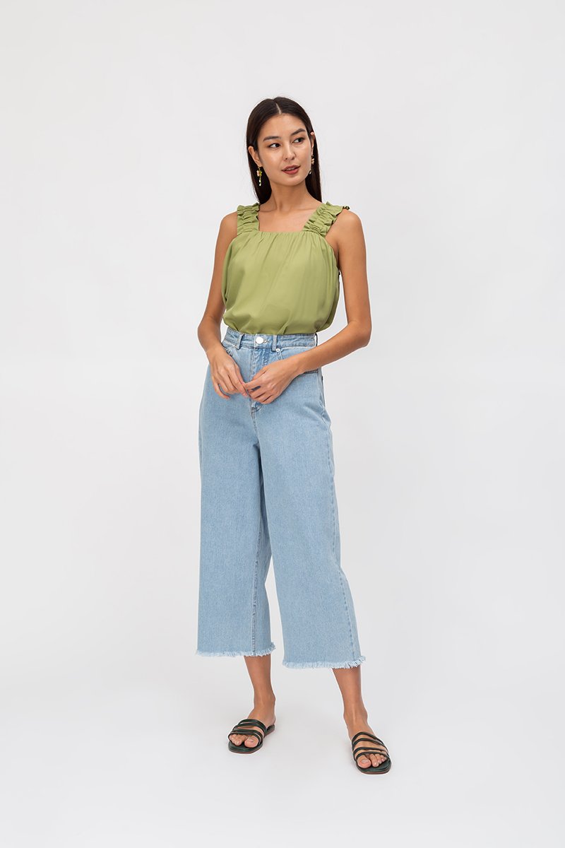 AYLIN RUCHED STRAPS TOP