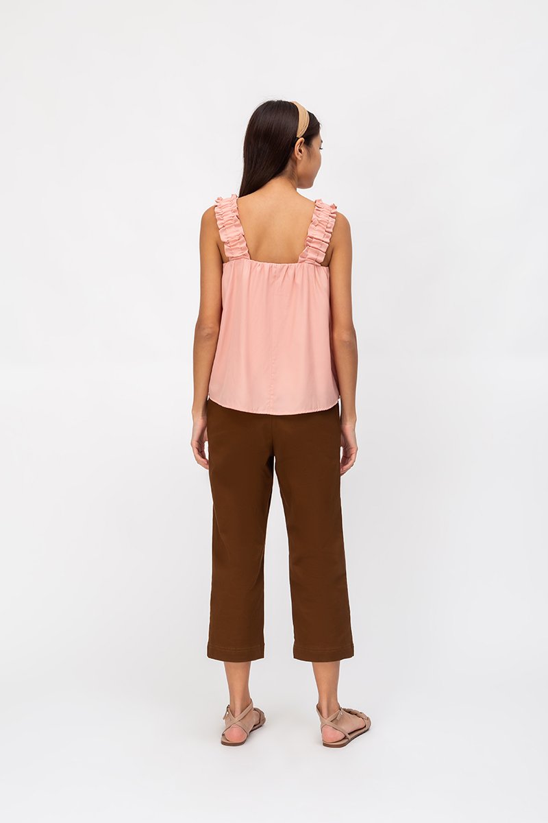AYLIN RUCHED STRAPS TOP