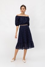 ALESSIA EYELET MIDI SKIRT