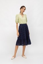 ALESSIA EYELET MIDI SKIRT