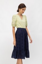ALESSIA EYELET MIDI SKIRT