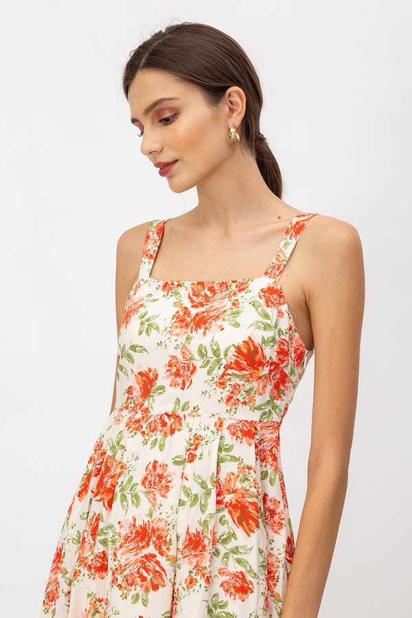 BRIELLA FLORAL BLOOM FIT & FLARE DRESS