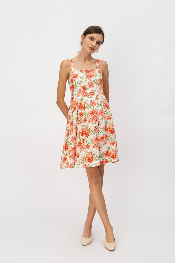 BRIELLA FLORAL BLOOM FIT & FLARE DRESS