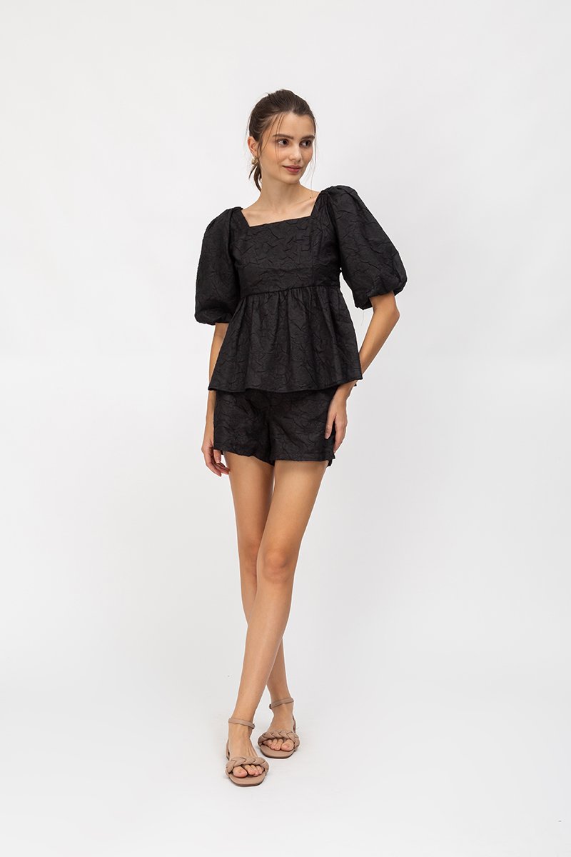 BIANCA JACQUARD HIGHWAIST SHORTS