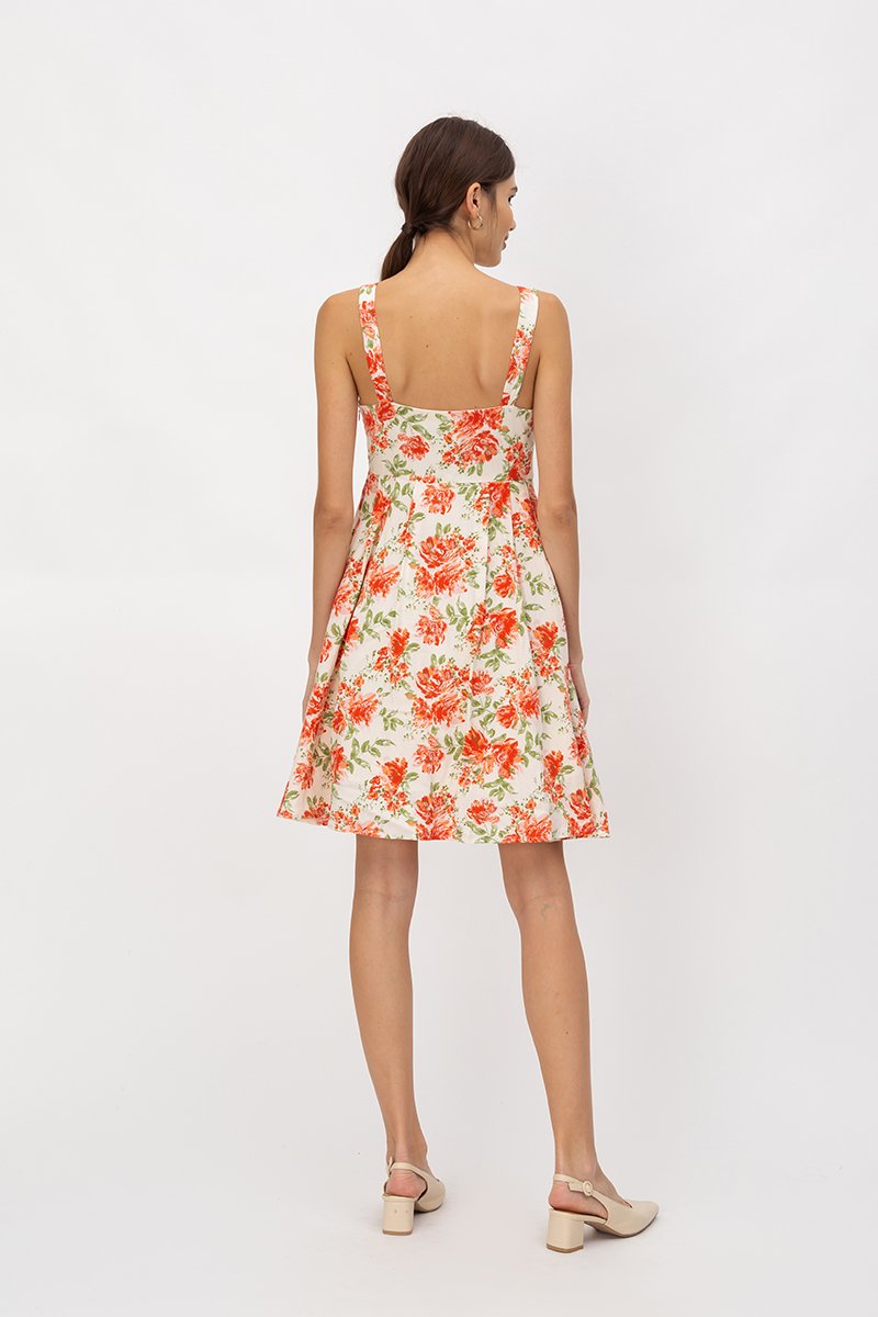 BRIELLA FLORAL BLOOM FIT & FLARE DRESS