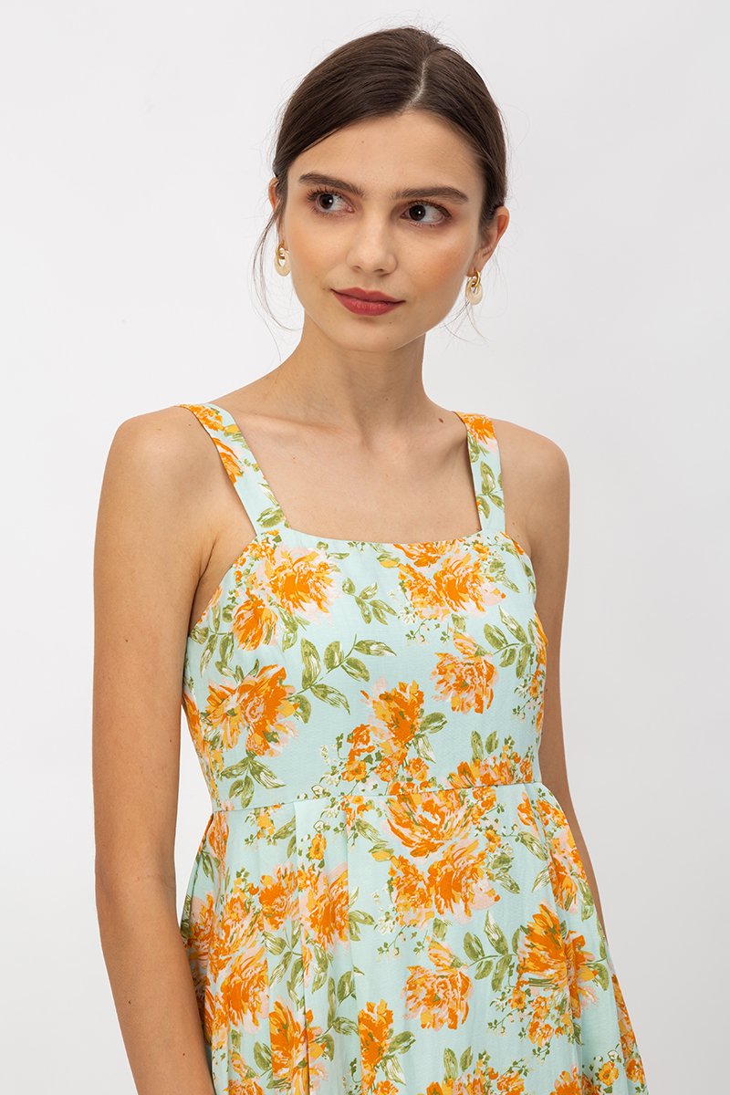 BRIELLA FLORAL BLOOM FIT & FLARE DRESS