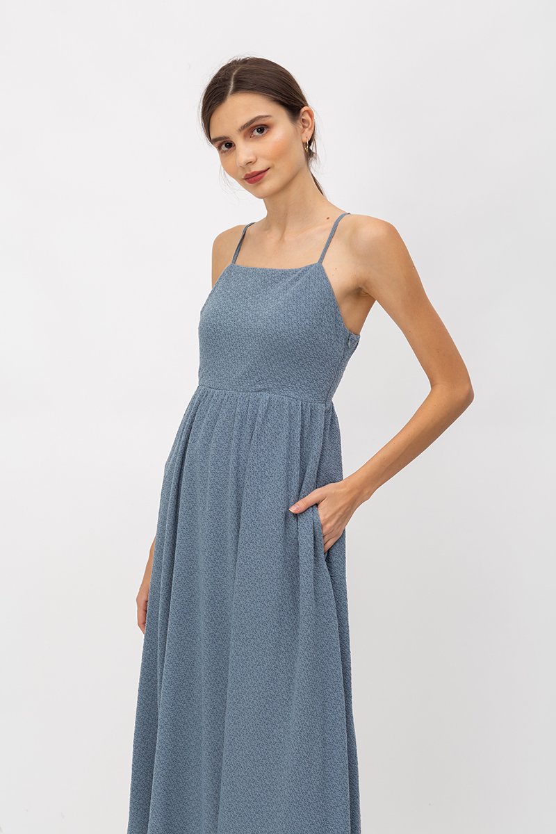 EVIE TEXTURED MIDI DRESS