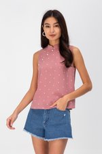 ALIZA POLKADOT CHEONGSAM TOP