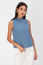 ALIZA POLKADOT CHEONGSAM TOP
