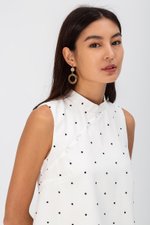 ALIZA POLKADOT CHEONGSAM TOP