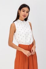 ALIZA POLKADOT CHEONGSAM TOP