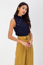 ALIZA POLKADOT CHEONGSAM TOP