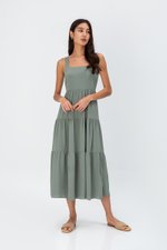 CARLENE TIERED MAXI DRESS W SLIT CARLENE TIERED MAXI DRESS W SLIT